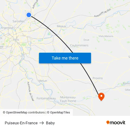 Puiseux-En-France to Baby map