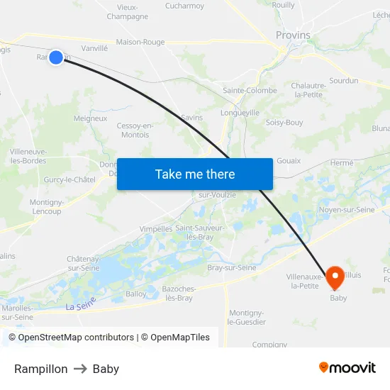 Rampillon to Baby map