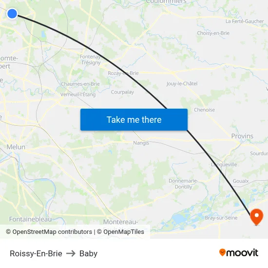 Roissy-En-Brie to Baby map