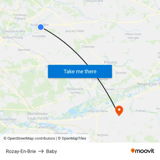 Rozay-En-Brie to Baby map