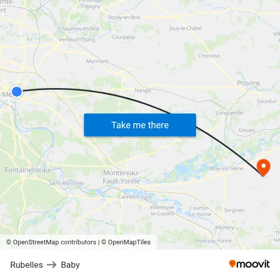 Rubelles to Baby map