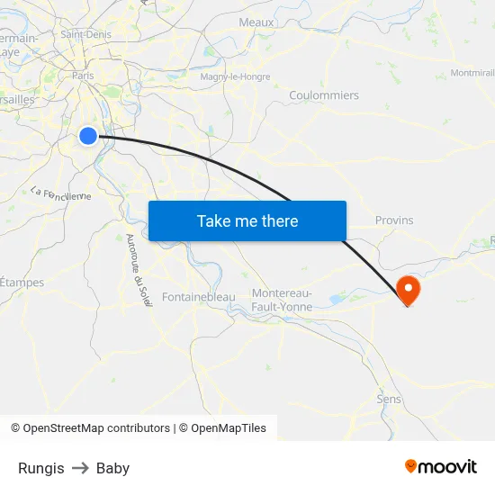 Rungis to Baby map