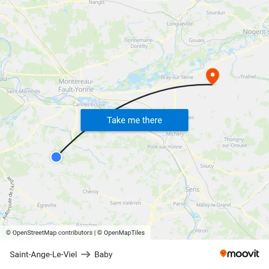 Saint-Ange-Le-Viel to Baby map