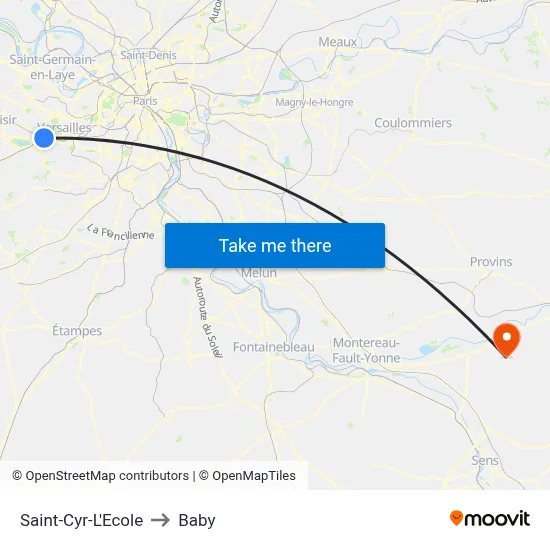 Saint-Cyr-L'Ecole to Baby map