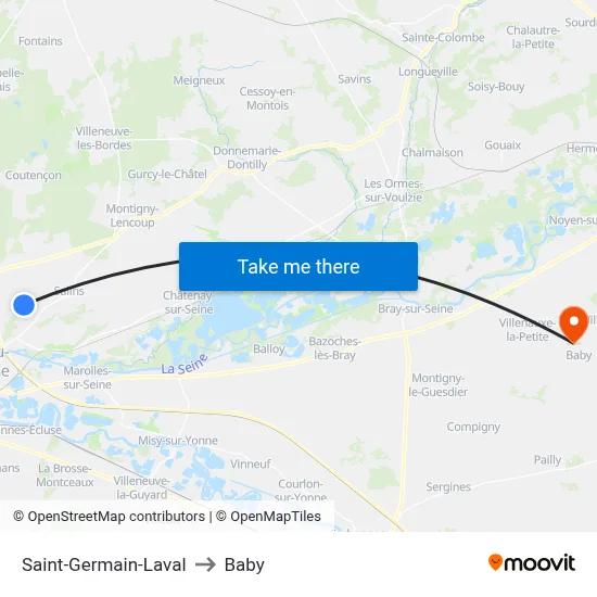 Saint-Germain-Laval to Baby map