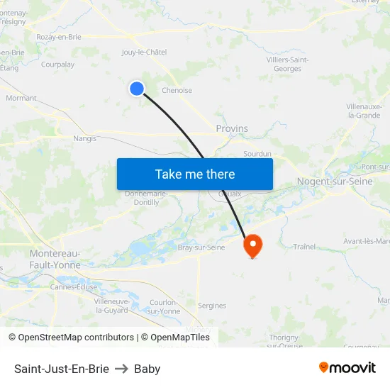 Saint-Just-En-Brie to Baby map