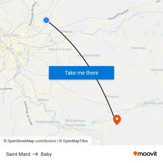 Saint-Mard to Baby map