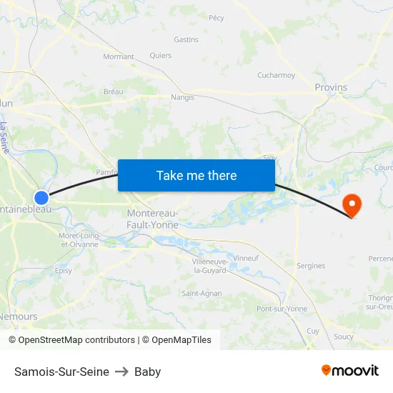 Samois-Sur-Seine to Baby map