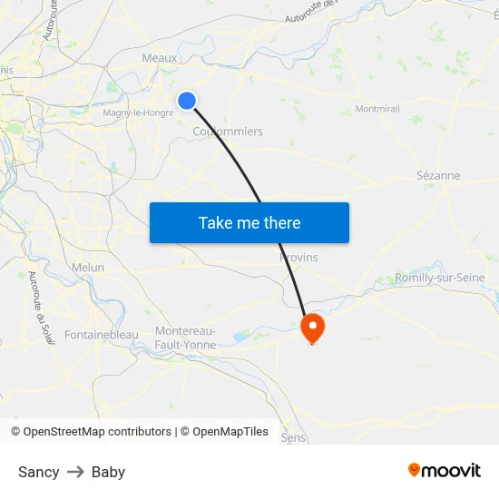 Sancy to Baby map