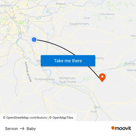 Servon to Baby map