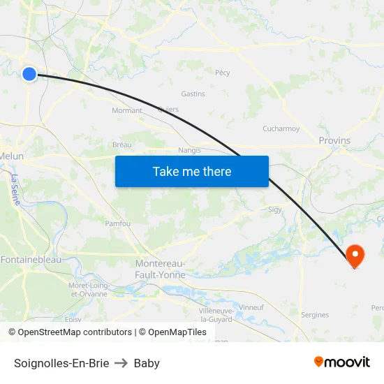 Soignolles-En-Brie to Baby map