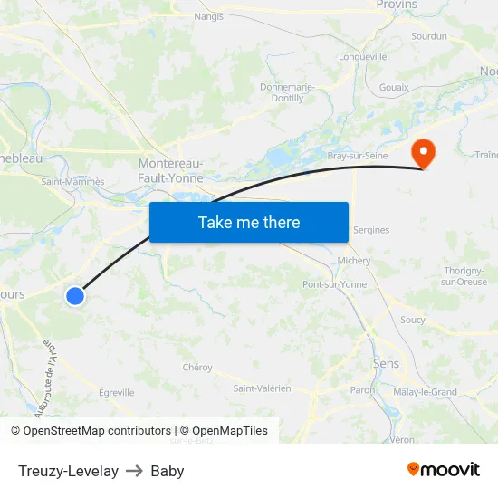 Treuzy-Levelay to Baby map