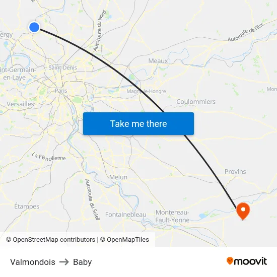 Valmondois to Baby map