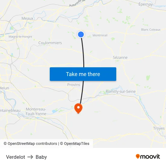 Verdelot to Baby map