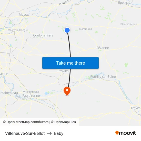 Villeneuve-Sur-Bellot to Baby map
