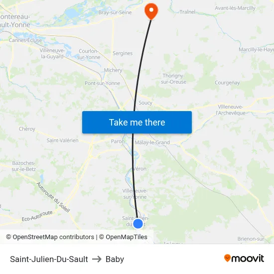 Saint-Julien-Du-Sault to Baby map
