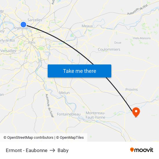Ermont - Eaubonne to Baby map