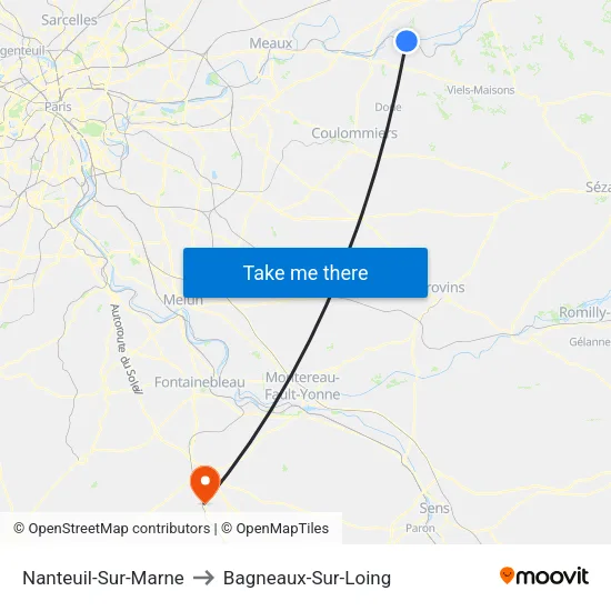 Nanteuil-Sur-Marne to Bagneaux-Sur-Loing map