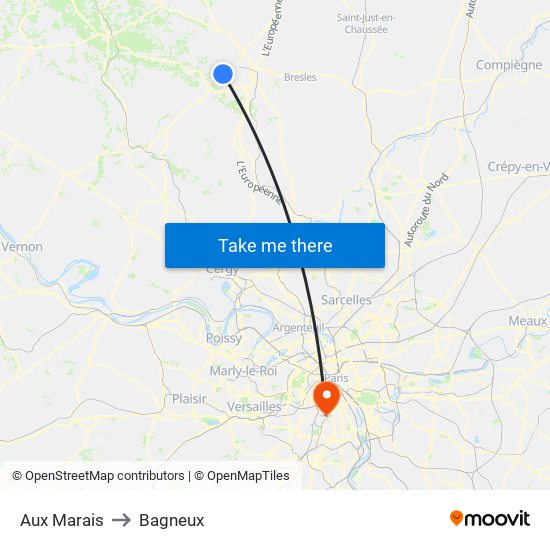 Aux Marais to Bagneux map