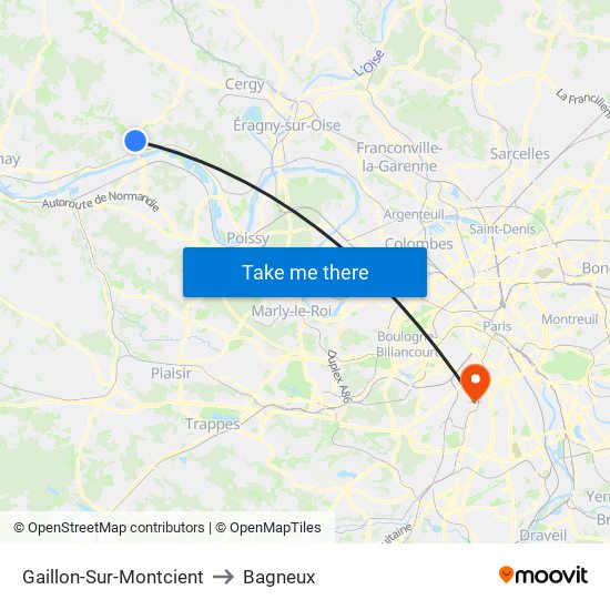 Gaillon-Sur-Montcient to Bagneux map