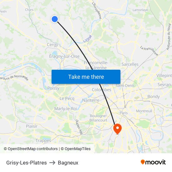 Grisy-Les-Platres to Bagneux map