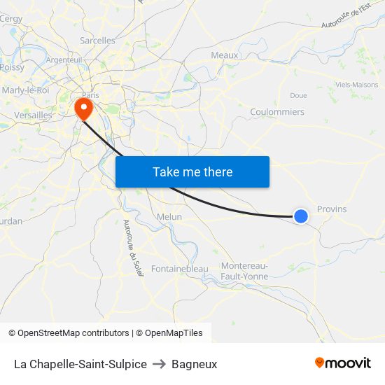 La Chapelle-Saint-Sulpice to Bagneux map