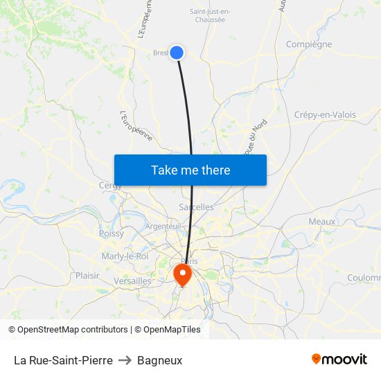 La Rue-Saint-Pierre to Bagneux map