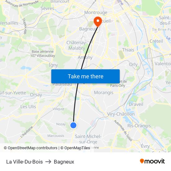 La Ville-Du-Bois to Bagneux map