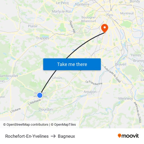 Rochefort-En-Yvelines to Bagneux map
