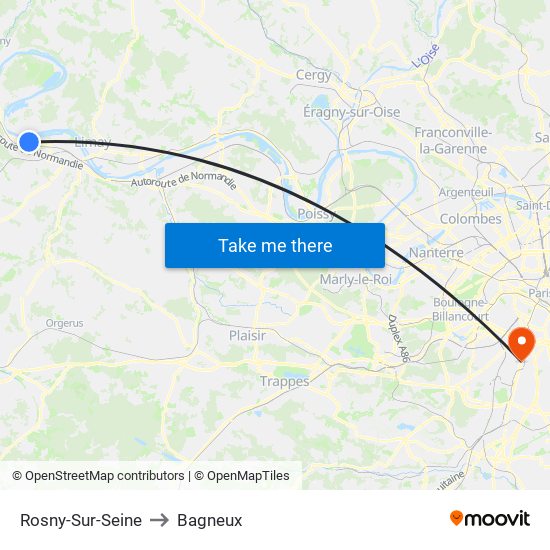 Rosny-Sur-Seine to Bagneux map