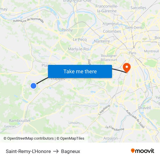Saint-Remy-L'Honore to Bagneux map