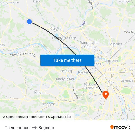 Themericourt to Bagneux map