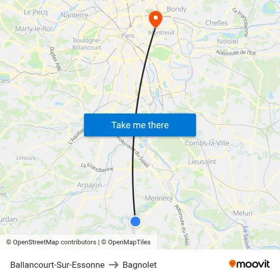 Ballancourt-Sur-Essonne to Bagnolet map