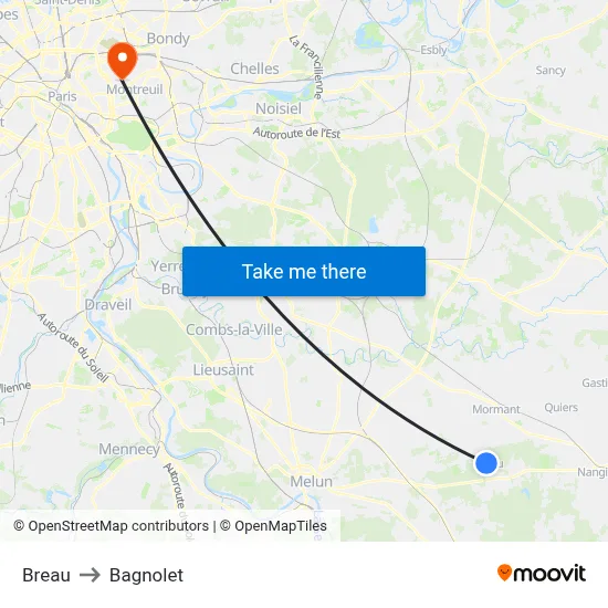 Breau to Bagnolet map