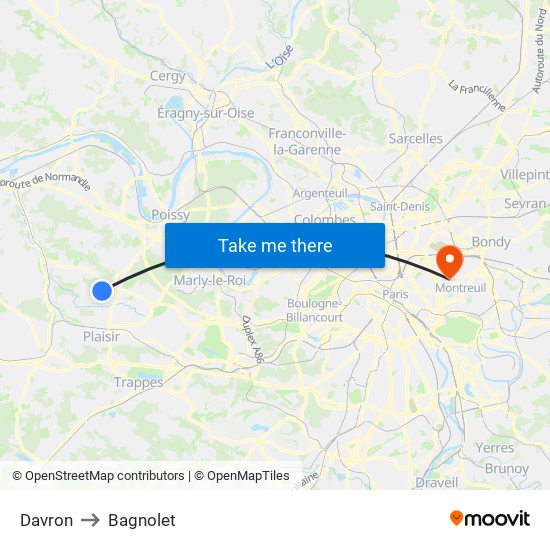 Davron to Bagnolet map