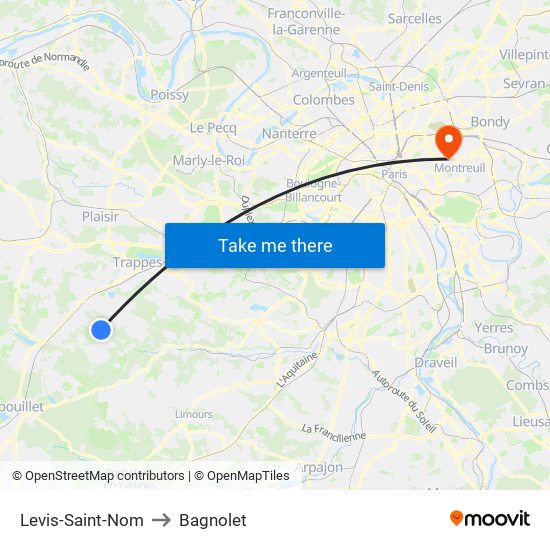 Levis-Saint-Nom to Bagnolet map