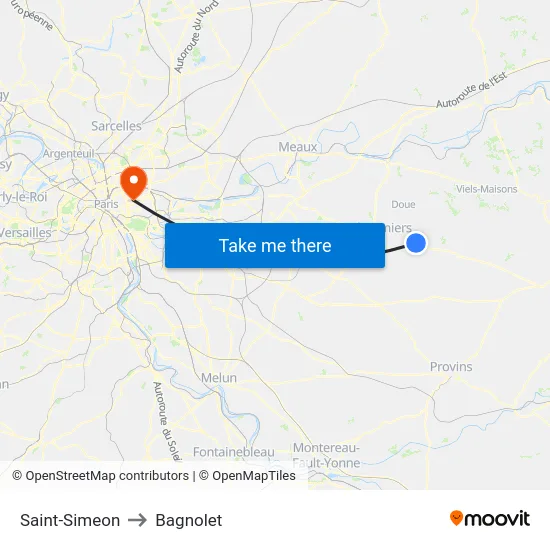 Saint-Simeon to Bagnolet map