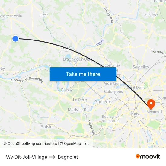 Wy-Dit-Joli-Village to Bagnolet map