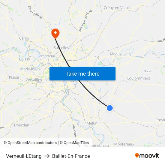 Verneuil-L'Etang to Baillet-En-France map