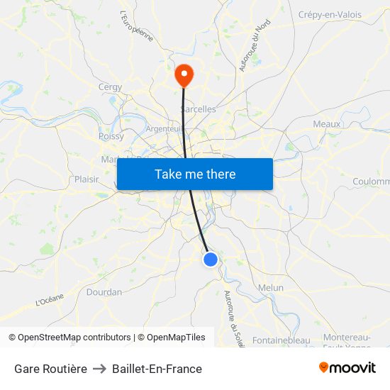 Gare Routière to Baillet-En-France map