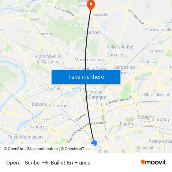 Opéra - Scribe to Baillet-En-France map