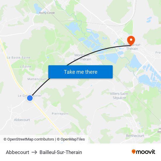 Abbecourt to Bailleul-Sur-Therain map
