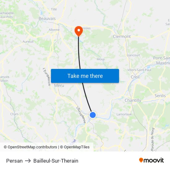 Persan to Bailleul-Sur-Therain map