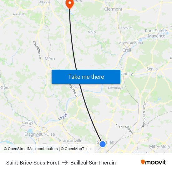 Saint-Brice-Sous-Foret to Bailleul-Sur-Therain map