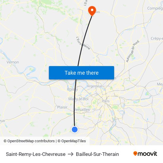 Saint-Remy-Les-Chevreuse to Bailleul-Sur-Therain map