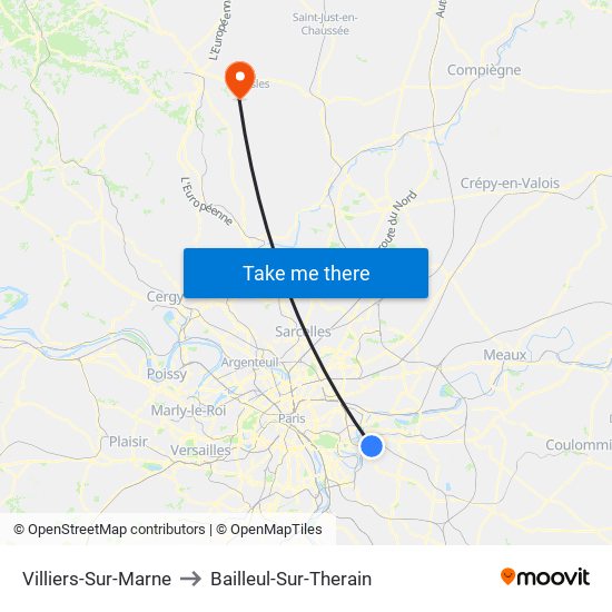 Villiers-Sur-Marne to Bailleul-Sur-Therain map