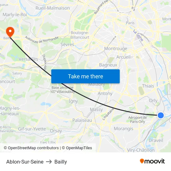 Ablon-Sur-Seine to Bailly map