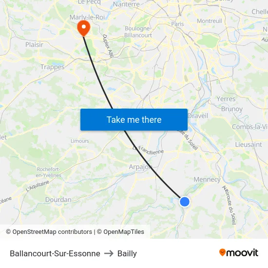 Ballancourt-Sur-Essonne to Bailly map
