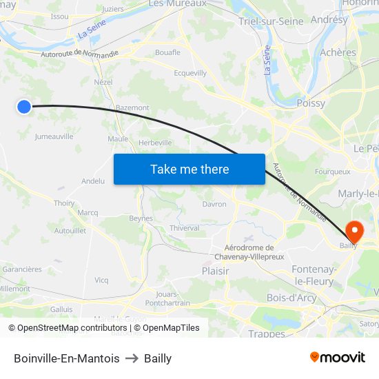 Boinville-En-Mantois to Bailly map