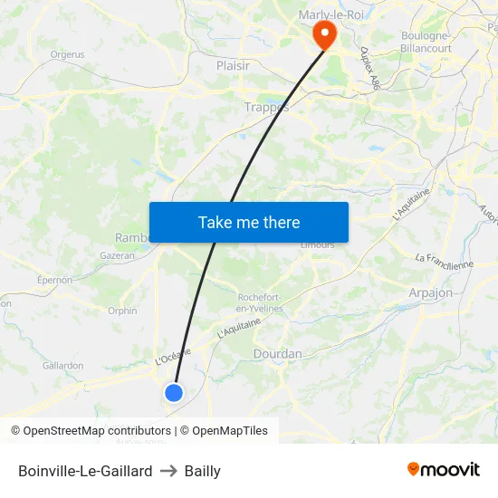 Boinville-Le-Gaillard to Bailly map